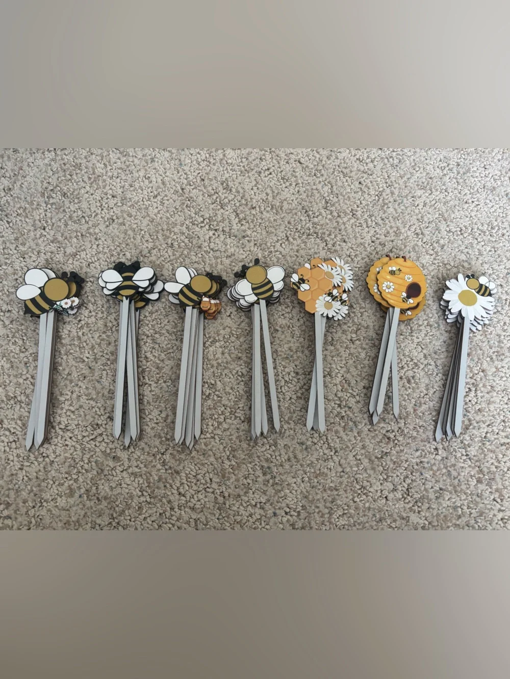 Bee Theme Wooden Party Picks